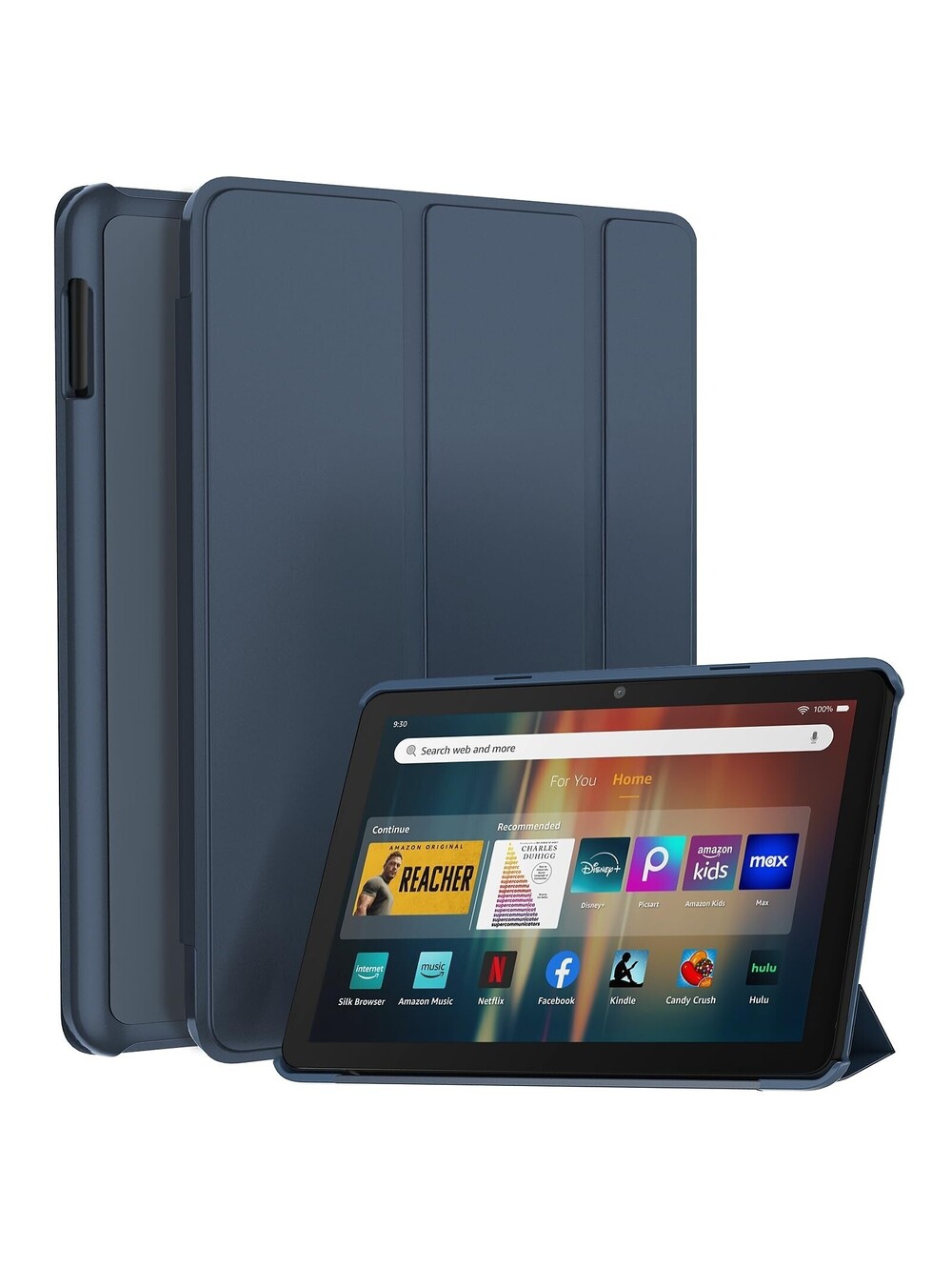 SANROEIT Case for Amazon Fire HD 8 & HD 8 Plus 2024/2022/2020 Auto Wake Navy